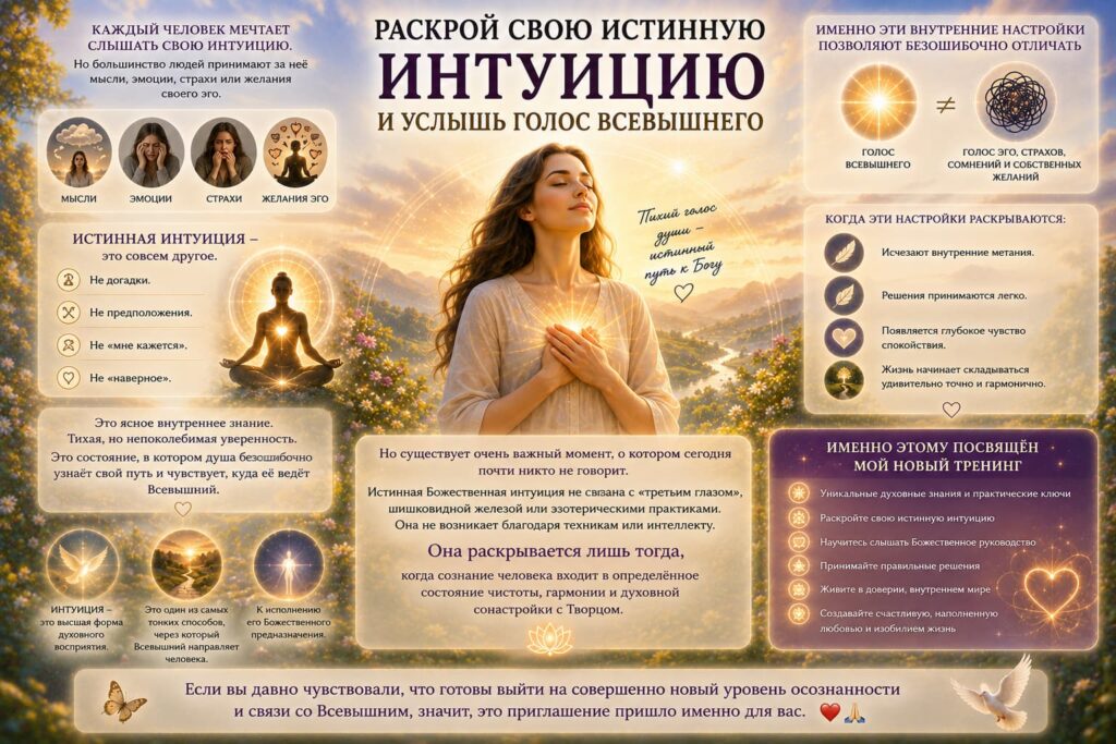 Раскрой свою истинную интуицию и услышь голос всевышнего.