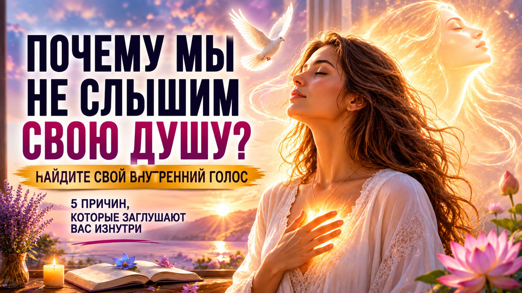 Почему мы не слышим свою Душу — женщина прислушивается к внутреннему голосу и восстанавливает связь со своей Душой и Высшим Я.